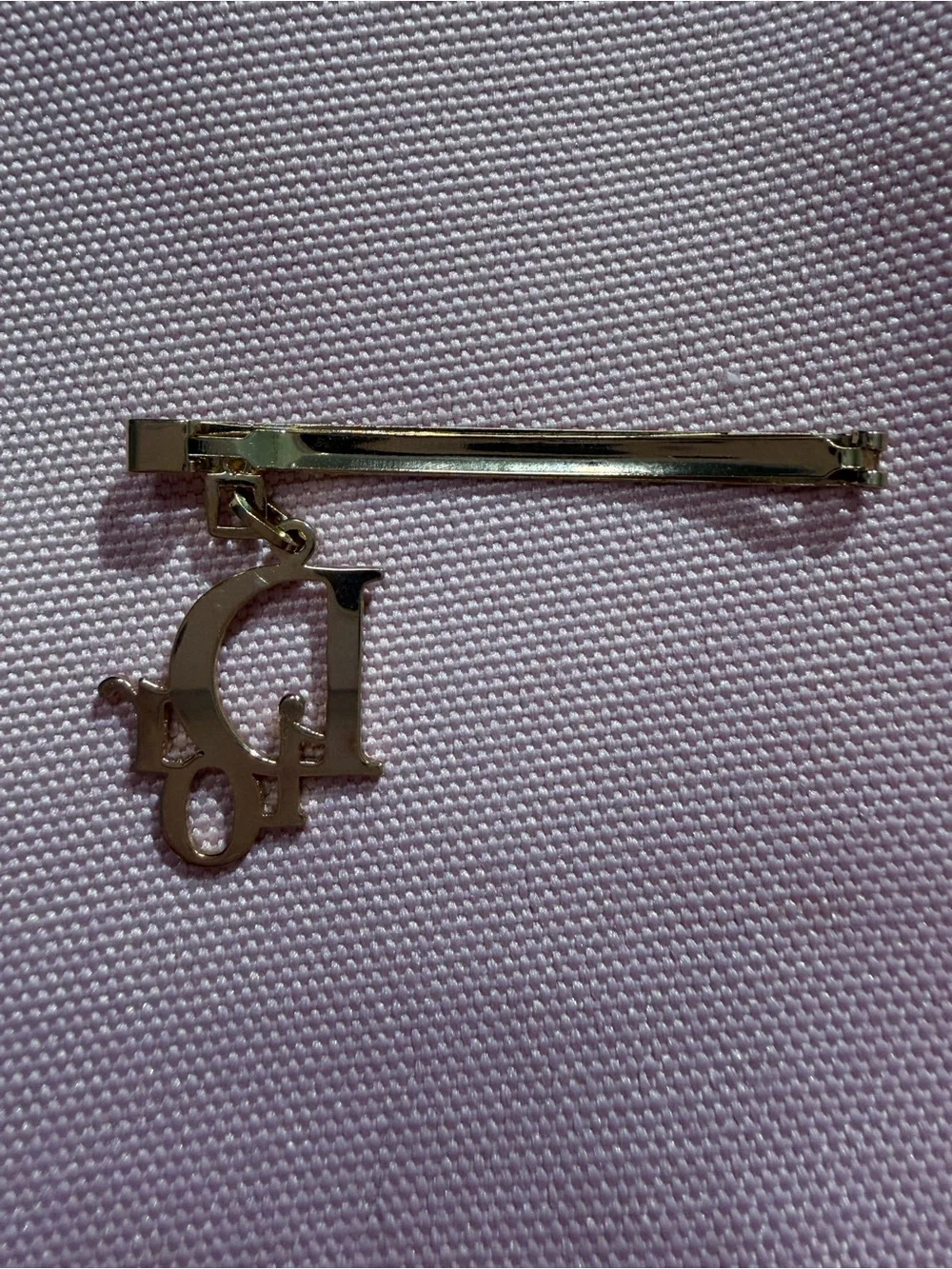 Christian Dior Gold-Tone Dior Logi Charm Hair Barrette